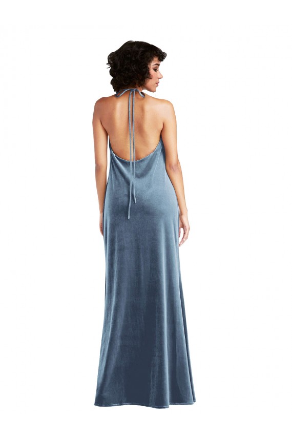 Cowl Neck Velvet Maxi Slip Prom Dress Australia
