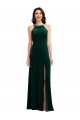 Velvet Halter Maxi Bridesmaid Dress / Prom Dress with Front Slit Australia