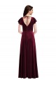 Flutter Sleeve Velvet Maxi Bridesmaid Dress / Prom Dress with Pockets Australia