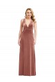 Plunging Neckline Formal Velvet Maxi Bridesmaid Dress / Prom Dress with Criss Cross Open Back Australia