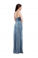 Spaghetti Strap Formal Velvet Maxi Bridesmaid Dress / Prom Dress with Draped Skirt Australia