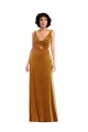 Twist Front Cutout Velvet Maxi Bridesmaid Dress / Prom Dress with Pockets Australia