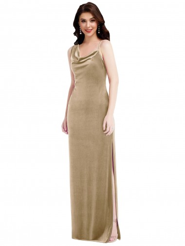Asymmetrical One Shoulder Formal Velvet Maxi Slip Bridesmaid Dress / Prom Dress Australia