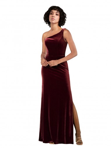 Formal One Shoulder Floor-Length Velvet Bridesmaid Dress / Prom Dress Australia