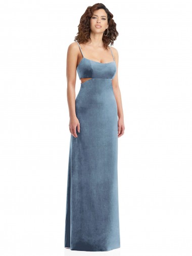 Spaghetti Strap Long Full Length Formal Velvet Maxi Bridesmaid Dress / Prom Dress Australia
