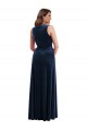 Deep V-Neck Sleeveless Formal Velvet Maxi Bridesmaid Dress / Prom Dress with Pockets Australia