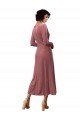 Long Sleeve Velvet Faux Wrap Midi Length Bridesmaid Dress / Prom Dress Australia