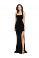Halter Neck Wide Straps Long Velvet Bridesmaid Dress / Prom Dress with Side Split Australia